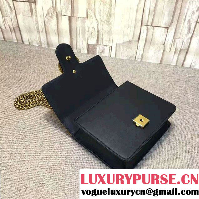 Gucci GG Marmont Leather Chain Shoulder Small Bag 431384 Black 2016