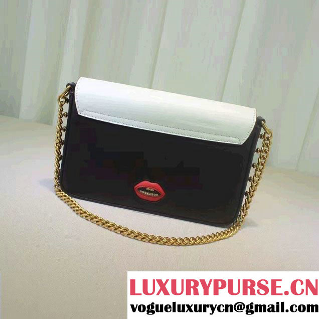 Gucci Studded Leather Chain Shoulder Medium Bag 432410 Black/White/Green/Gold 2016
