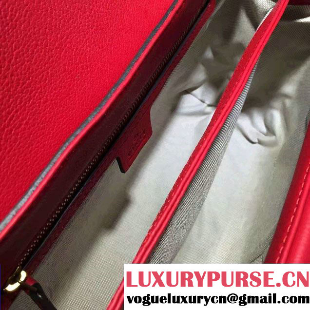 Gucci GG Marmont Leather Shoulder Medium Bag 401173 Red 2016