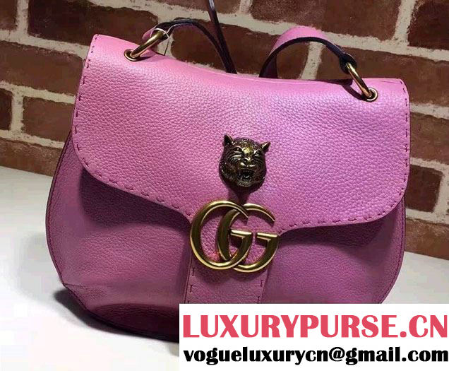 Gucci GG Marmont Leather Shoulder Medium Bag 409154 Pink 2016