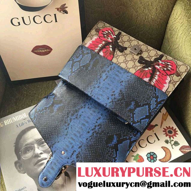 Gucci Lotus and Sequins Heart Embroidered Dionysus GG Supreme Medium Bag 400235/403348 2016
