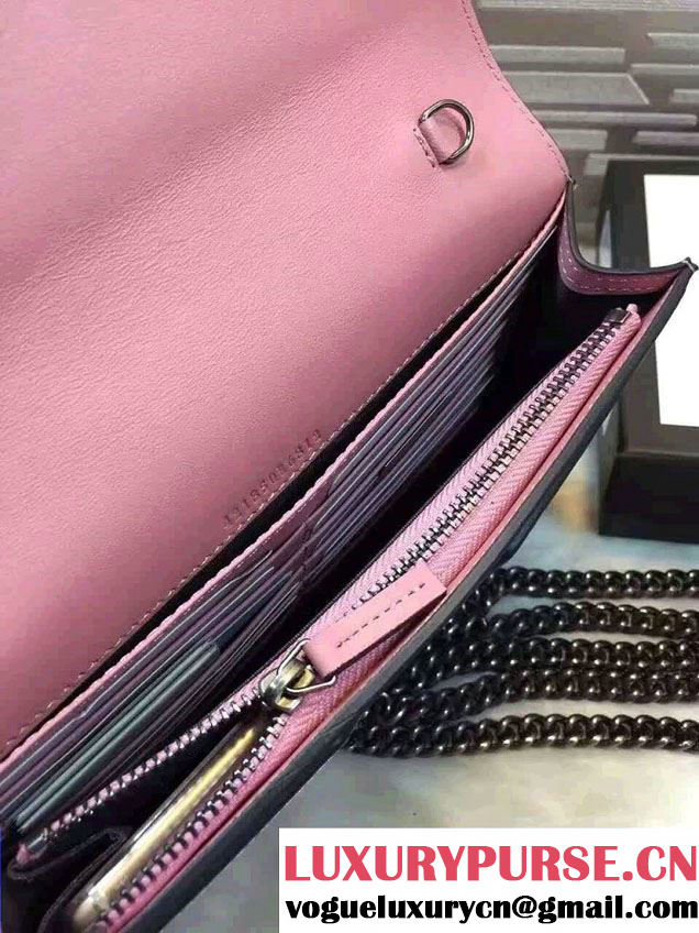 Gucci XL Leather Mini Chain Shoulder Bag 421850 Pink 2016