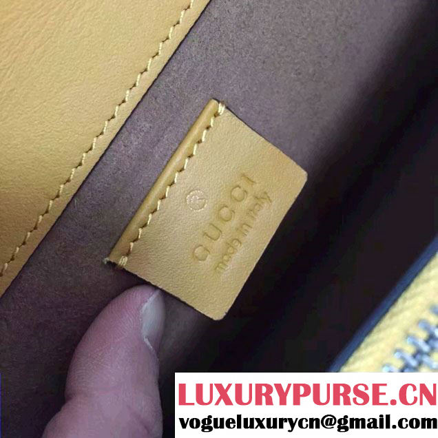 Gucci Dionysus Arabesque GG Supreme and Leather Shoulder Small Bag 400249 Yellow 2016