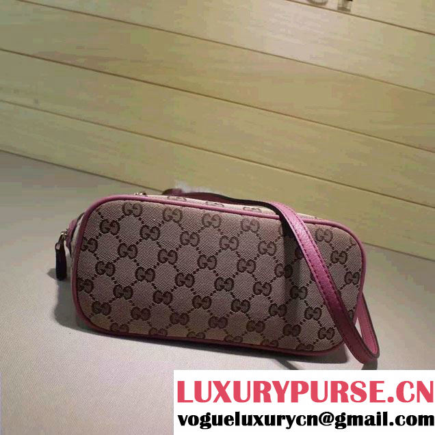 Gucci GG Supreme Canvas Convertible Mini Dome Cross Body Bag 341504 Pink