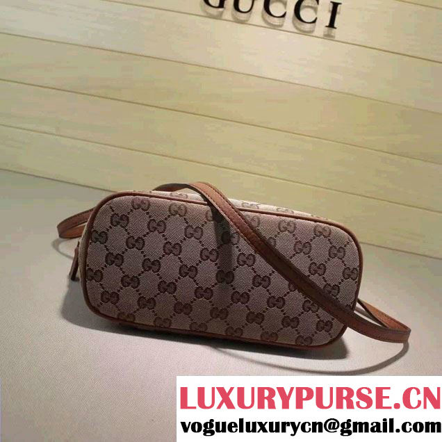 Gucci GG Supreme Canvas Convertible Mini Dome Cross Body Bag 341504 Brown