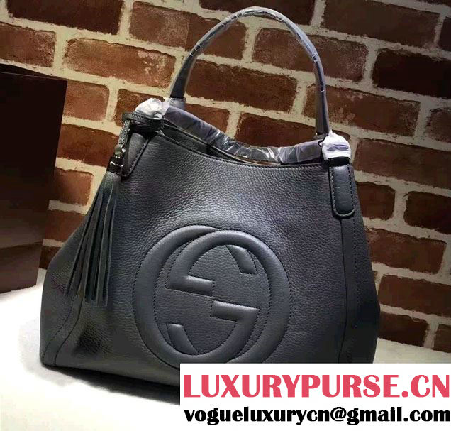 Gucci Soho Leather Shoulder Medium Bag 282309 Gray
