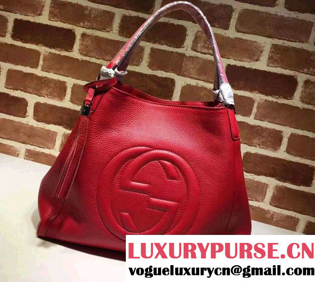 Gucci Soho Leather Shoulder Medium Bag 282309 Red