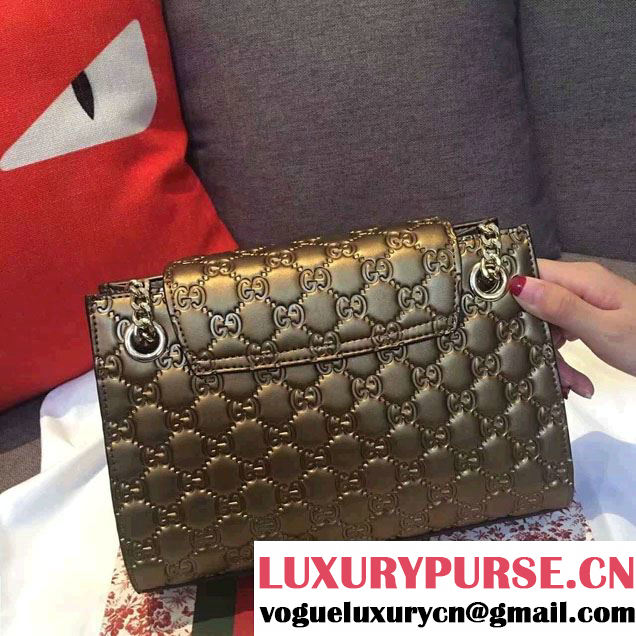 Gucci Emily Guccissima Leather Chain Shoulder Small Bag 369621 Bronze