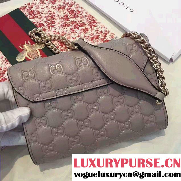 Gucci Emily Guccissima Leather Chain Shoulder Mini Bag 369622 Gray