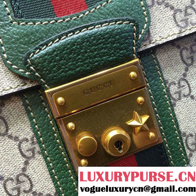 Gucci GG Canvas Web Shoulder Bag 441984 Green 2016