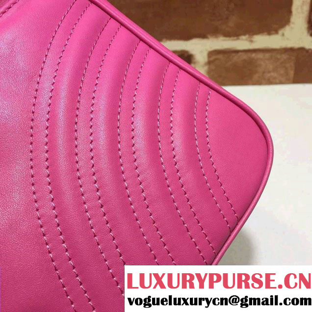 Gucci GG Marmont Matelassé Chevron Small Chain Shoulder Bag 443497 Pink 2016