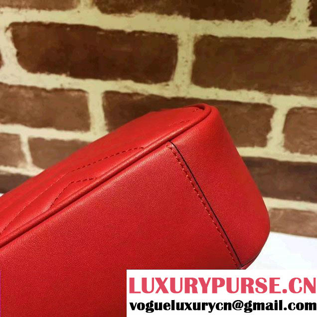 Gucci GG Marmont Matelassé Chevron Small Chain Shoulder Bag 443497 Red 2016