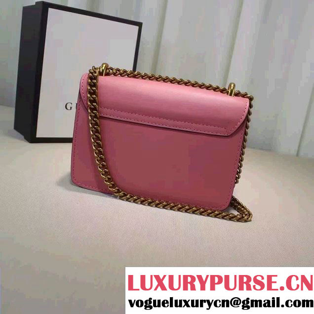 Gucci Pearl Studs and Bow Leather Chain Shoulder Small Bag 432281 Pink 2016