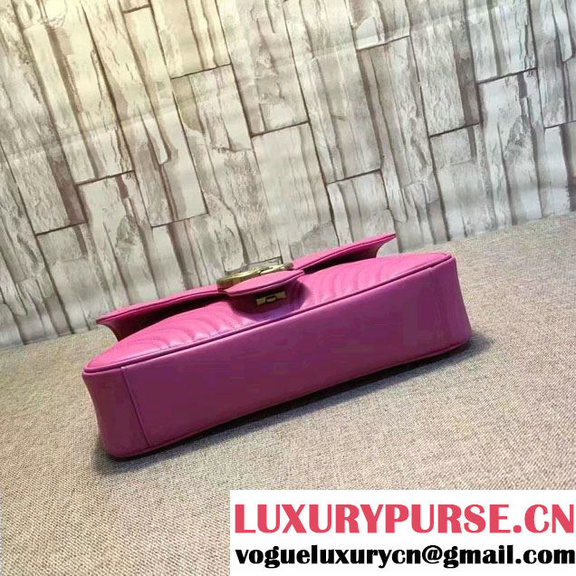Gucci GG Marmont Matelassé Chevron Medium Chain Shoulder Bag 443496 Pink 2016