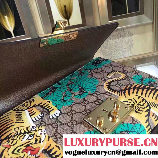 Gucci Padlock Bengal Shoulder Medium Bag 409486 Green 2016