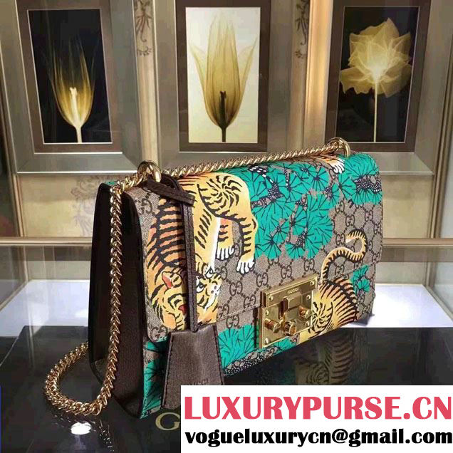 Gucci Padlock Bengal Shoulder Medium Bag 409486 Green 2016