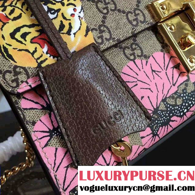Gucci Padlock Bengal Shoulder Medium Bag 409486 Pink 2016