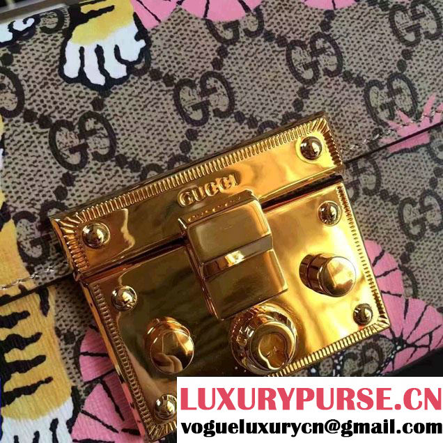 Gucci Padlock Bengal Shoulder Small Bag 409487 Pink 2016