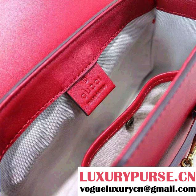 Gucci Lady Web Leather Shoulder Small Bag 384821 Red