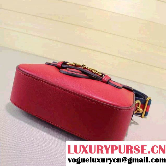Gucci Lady Web Leather Shoulder Small Bag 384821 Red