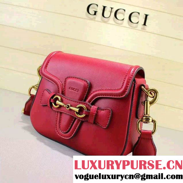 Gucci Lady Web Leather Shoulder Small Bag 384821 Red