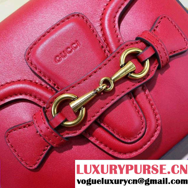 Gucci Lady Web Leather Shoulder Small Bag 384821 Red
