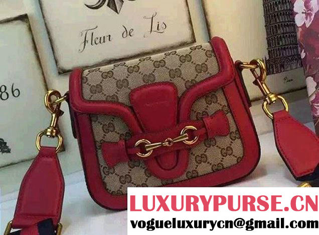Gucci Lady Web Original GG Canvas Shoulder Small Bag 384821 Red