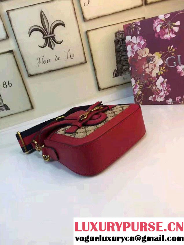 Gucci Lady Web Original GG Canvas Shoulder Small Bag 384821 Red