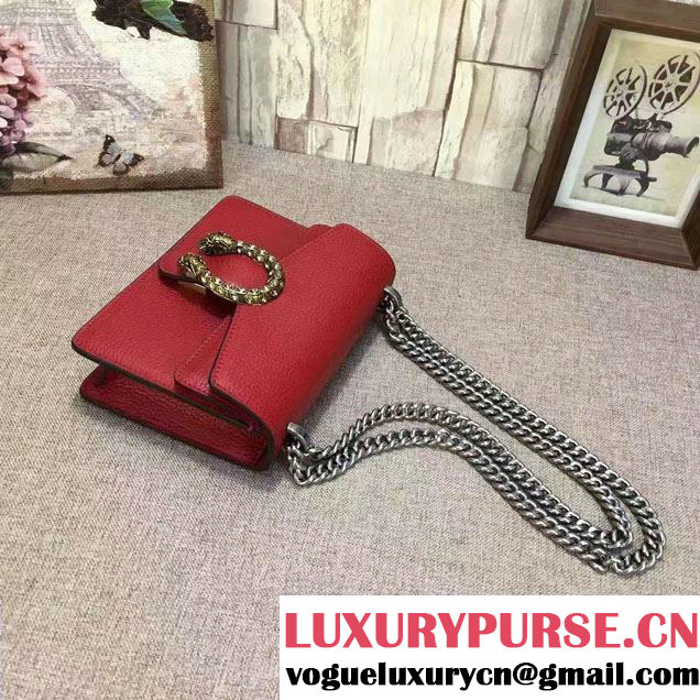 Gucci Mini Dionysus Leather Shoulder Bag 421970 Red 2017