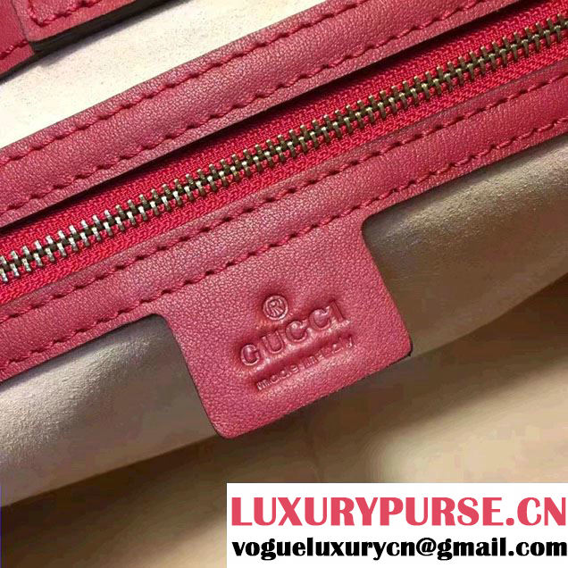 Gucci GG Marmont Matelassé Chevron Chain Shoulder Medium Bag 453569 Red 2016