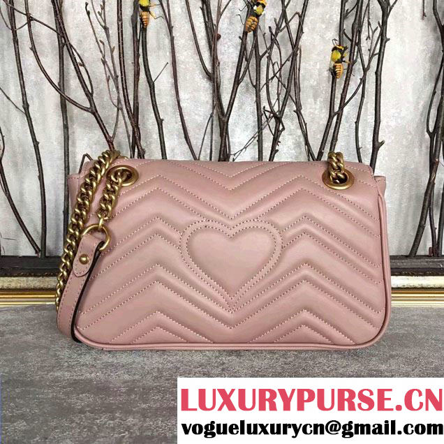 Gucci GG Marmont Matelassé Chevron Small Chain Shoulder Bag 443497 Nude 2016