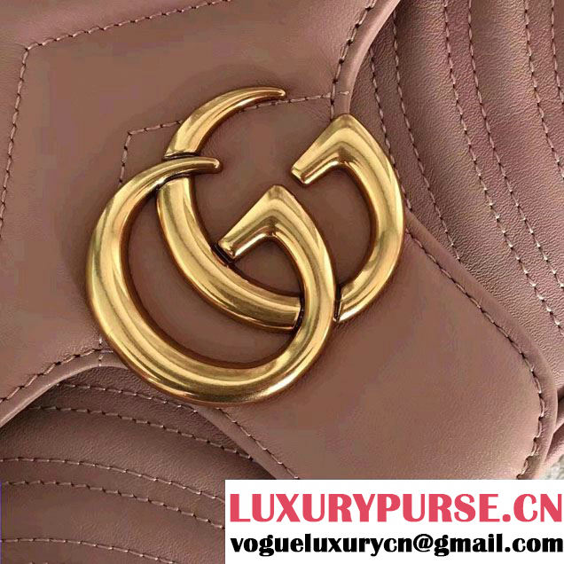 Gucci GG Marmont Matelassé Chevron Small Chain Shoulder Bag 443497 Nude 2016