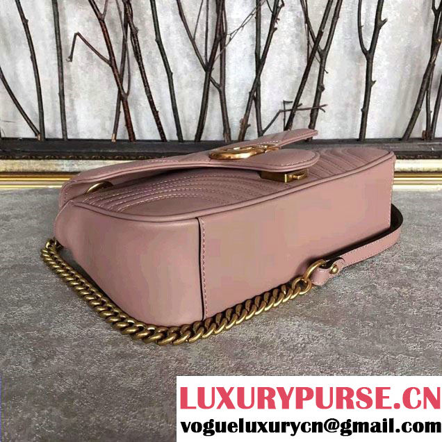 Gucci GG Marmont Matelassé Chevron Small Chain Shoulder Bag 443497 Nude 2016