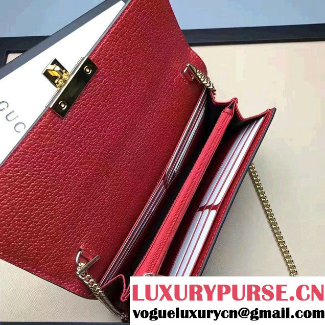 Gucci Padlock Continental Chain Wallet Bag 453506 Tian 2017