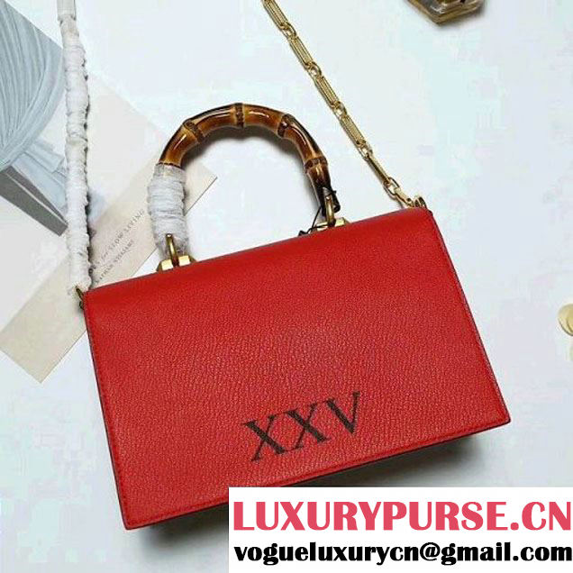 Gucci Ottilia leather Small Top Handle 488715 Red 2017 (2A010-7100810 )