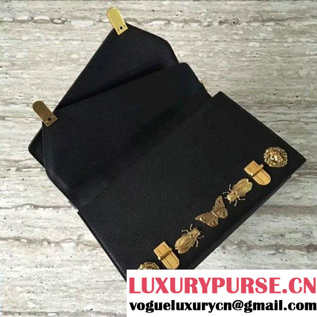 Gucci Ottilia leather Small Top Handle 488715 Black 2017 (SLP-70100808 )