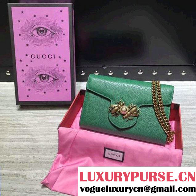 Gucci Broadway Leather Mini Bag Green 2017 (2A068-7100815 )