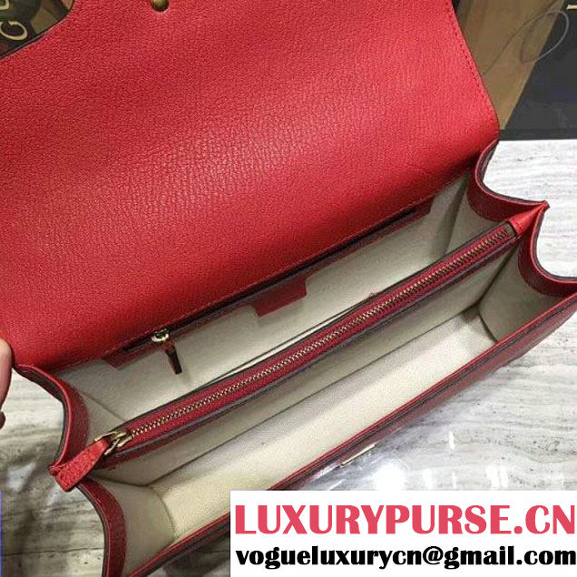 Gucci Ottilia leather GG Marmont Bag Red 2017 (2A068-7100812 )