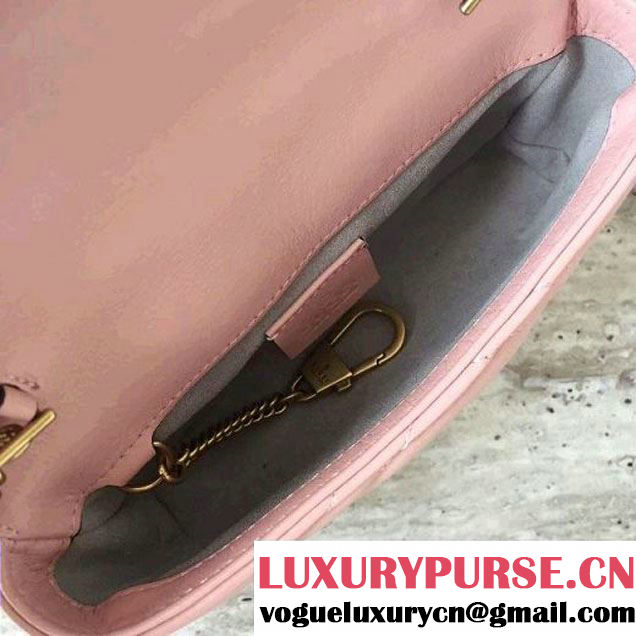 Gucci GG Marmont Matelassé Chevron Super Mini Chain Shoulder Bag 476433 Pink 2017 (SLP-7091501 )