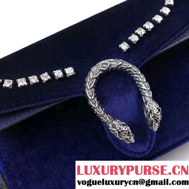 Gucci Dionysus Super Mini Bag with Crystals 476432 Navy Blue 2017 (XYS-7102413 )