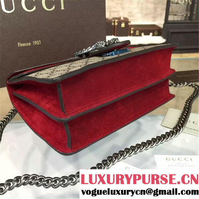Gucci Dionysus GG Supreme Shoulder Medium Bag Fall Winter 2016 Collection Burgundy Beige