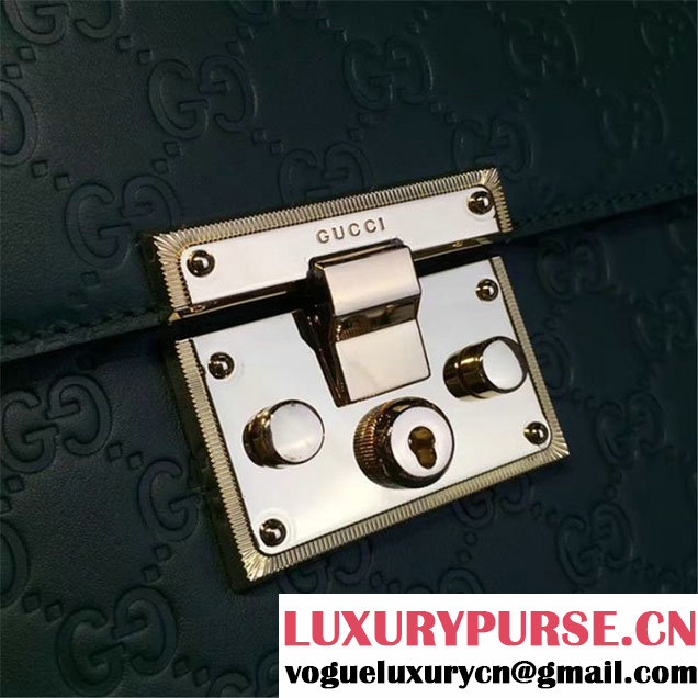 Gucci Padlock Signature Top Handle Leather Bag Fall Winter 2016 Collection Green
