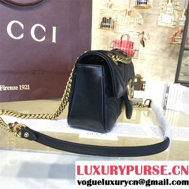 Gucci GG Marmont Matelassé Leather Shoulder Bag Fall Winter 2016 Collection Black