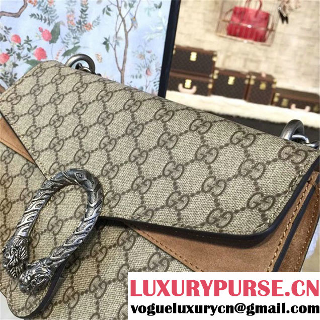 Gucci Dionysus GG Supreme Shoulder Medium Bag Fall Winter 2016 Collection Tan Beige