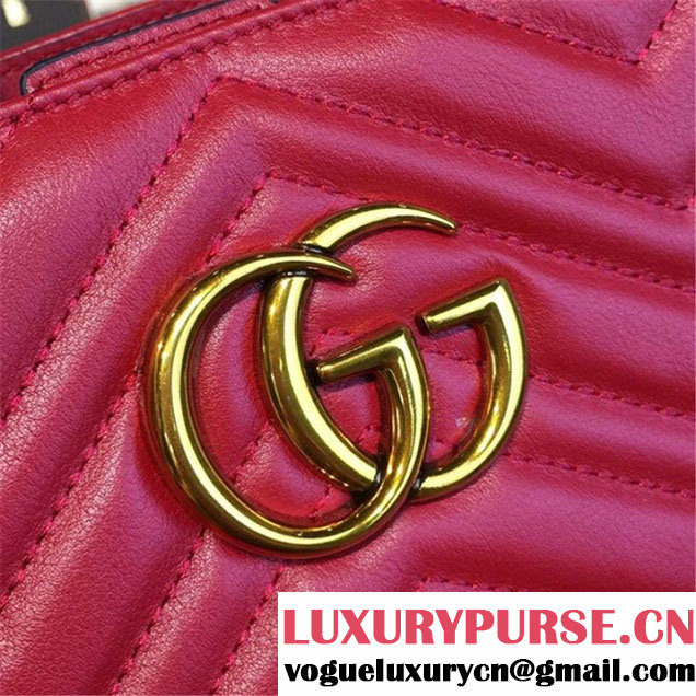 Gucci GG Marmont Matelassé 2.0 Medium Quilted Tote Bag Fall Winter 2016 Collection Red