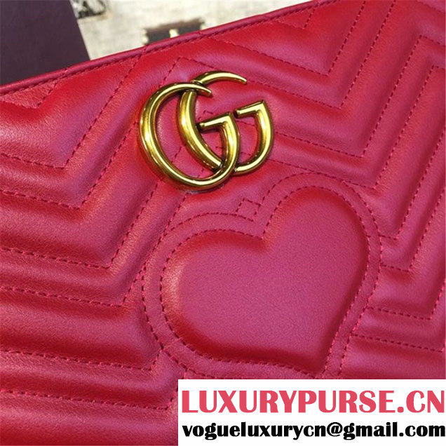 Gucci GG Marmont Matelassé Clutch Bag Fall Winter 2016 Collection Red