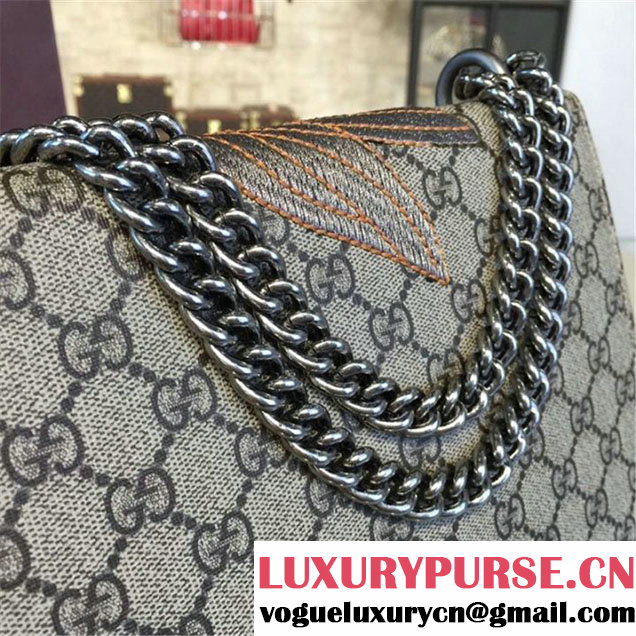Gucci Dionysus GG Supreme Canvas with Bee Embroidery and Suede Shoulder Fall Winter 2016 Collection Beige