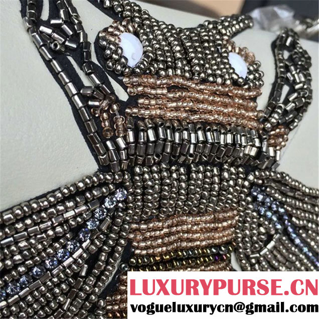 Gucci Dionysus GG Bumblebee Embroidery Medium Shoulder Bag Sequin Appliqué Fall Winter 2016 Collection White Red Blue