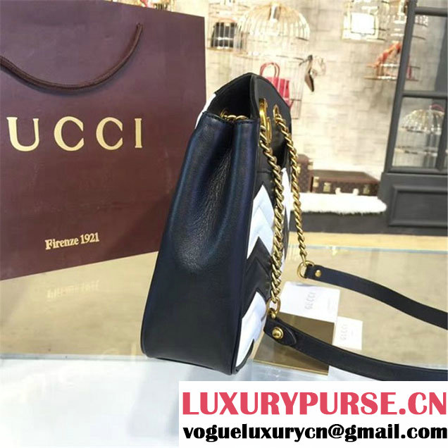 Gucci GG Marmont Matelassé Large Tote Bag Calfskin Leather Fall Winter 2016 Collection Black White