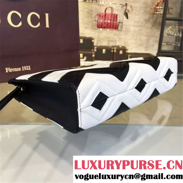 Gucci GG Marmont Matelassé Clutch Bag Calfskin Leather Fall Winter 2016 Collection White Black